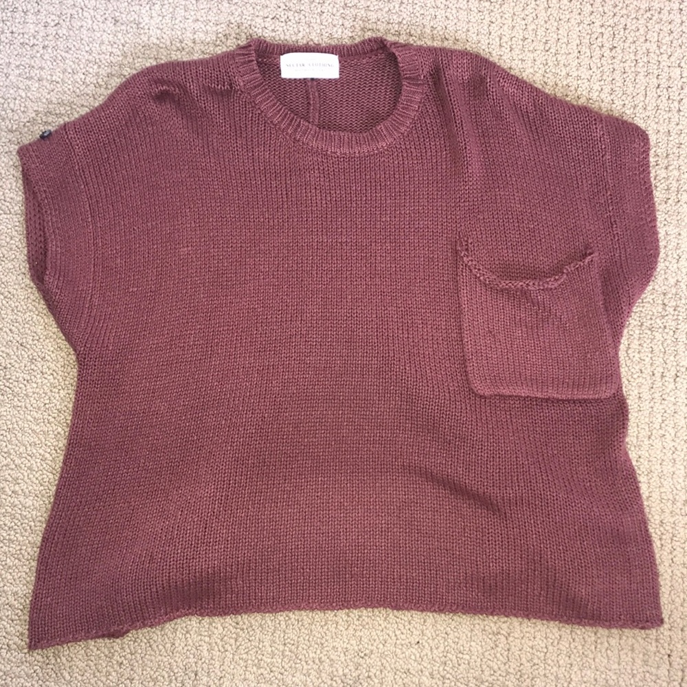 knit open back t-shirt